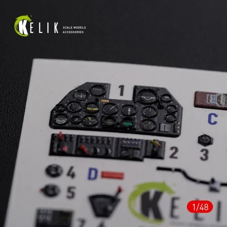 P-40N interior 3D decals for Academy kit, 1/48 - Kelik K48086