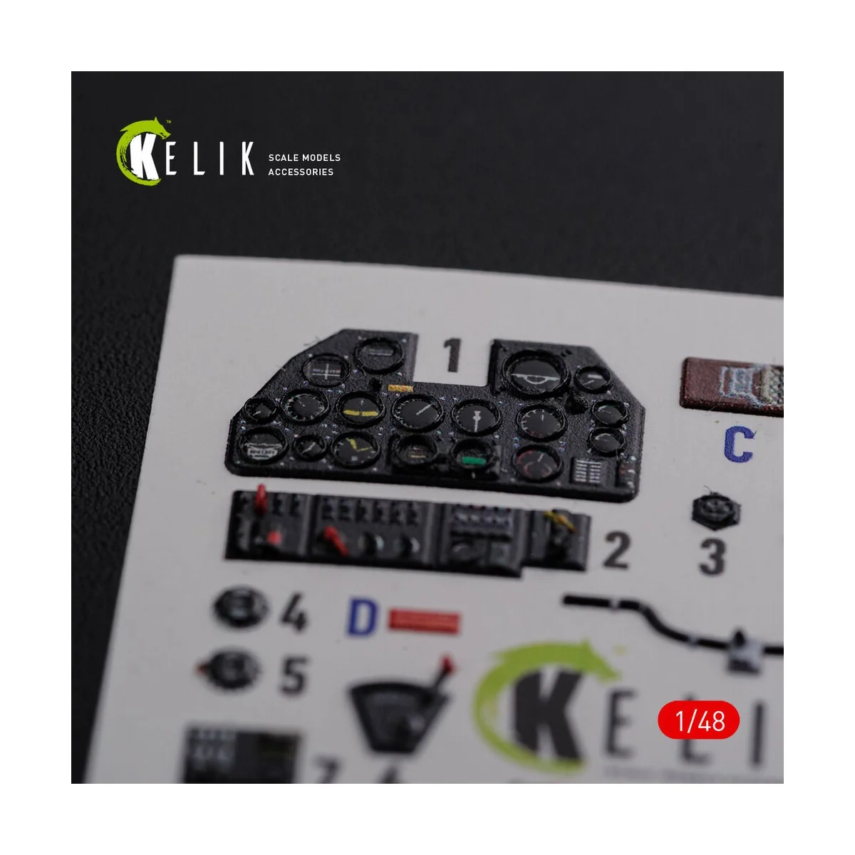P-40N interior 3D decals for Academy kit, 1/48 - Kelik K48086