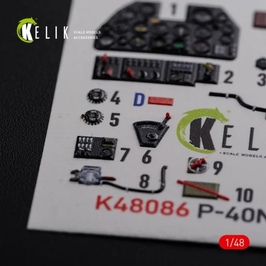 P-40N interior 3D decals for Academy kit, 1/48 - Kelik K48086
