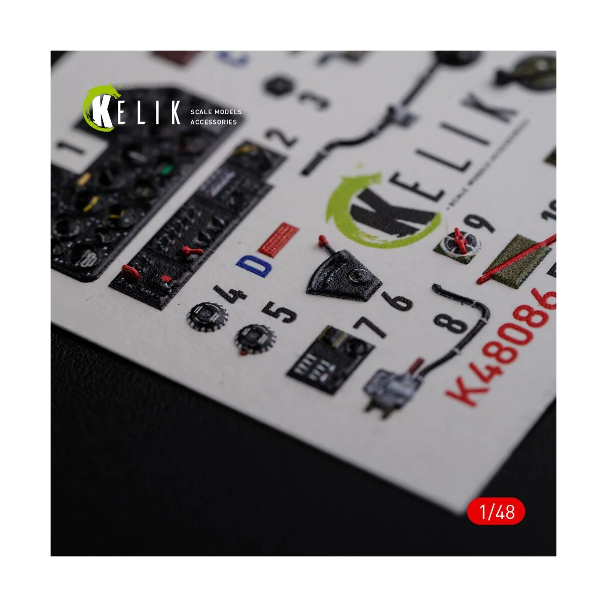 P-40N interior 3D decals for Academy kit, 1/48 - Kelik K48086