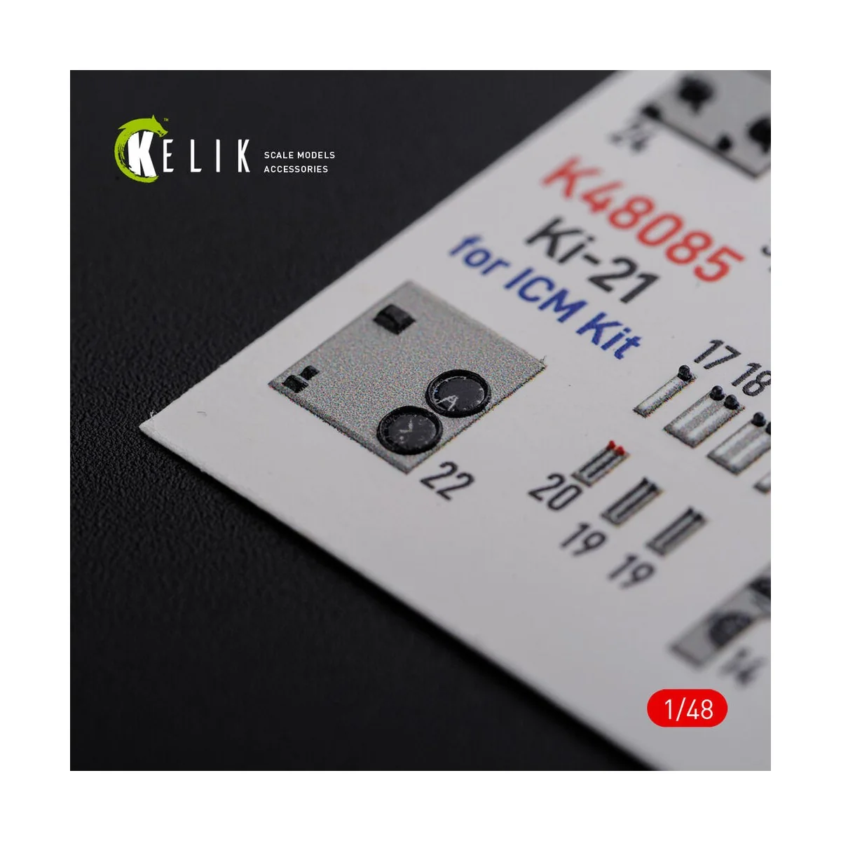 KI-21 interior 3D decals for ICM kit, 1/48 - Kelik K48085