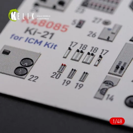 KI-21 interior 3D decals for ICM kit, 1/48 - Kelik K48085