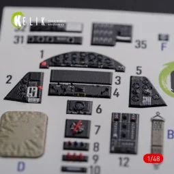 TBF-1C interior 3D decals for Academy kit, 1/48 - Kelik K48087 2