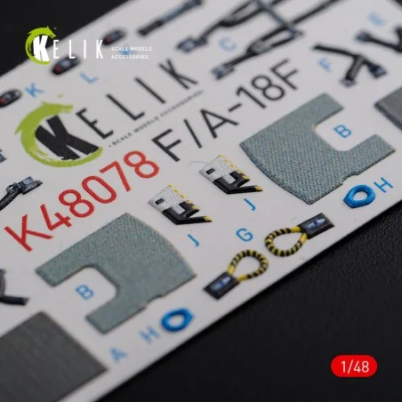 F/A-18F Super Hornet interior 3D decals for MENG kit, 1/48 - Kelik ...
