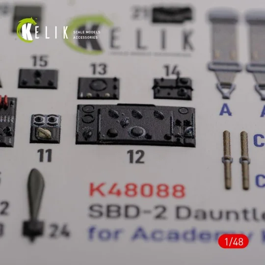 SBD-2 Dauntless interior 3D decals for Academy kit, 1/48 - Kelik K4...