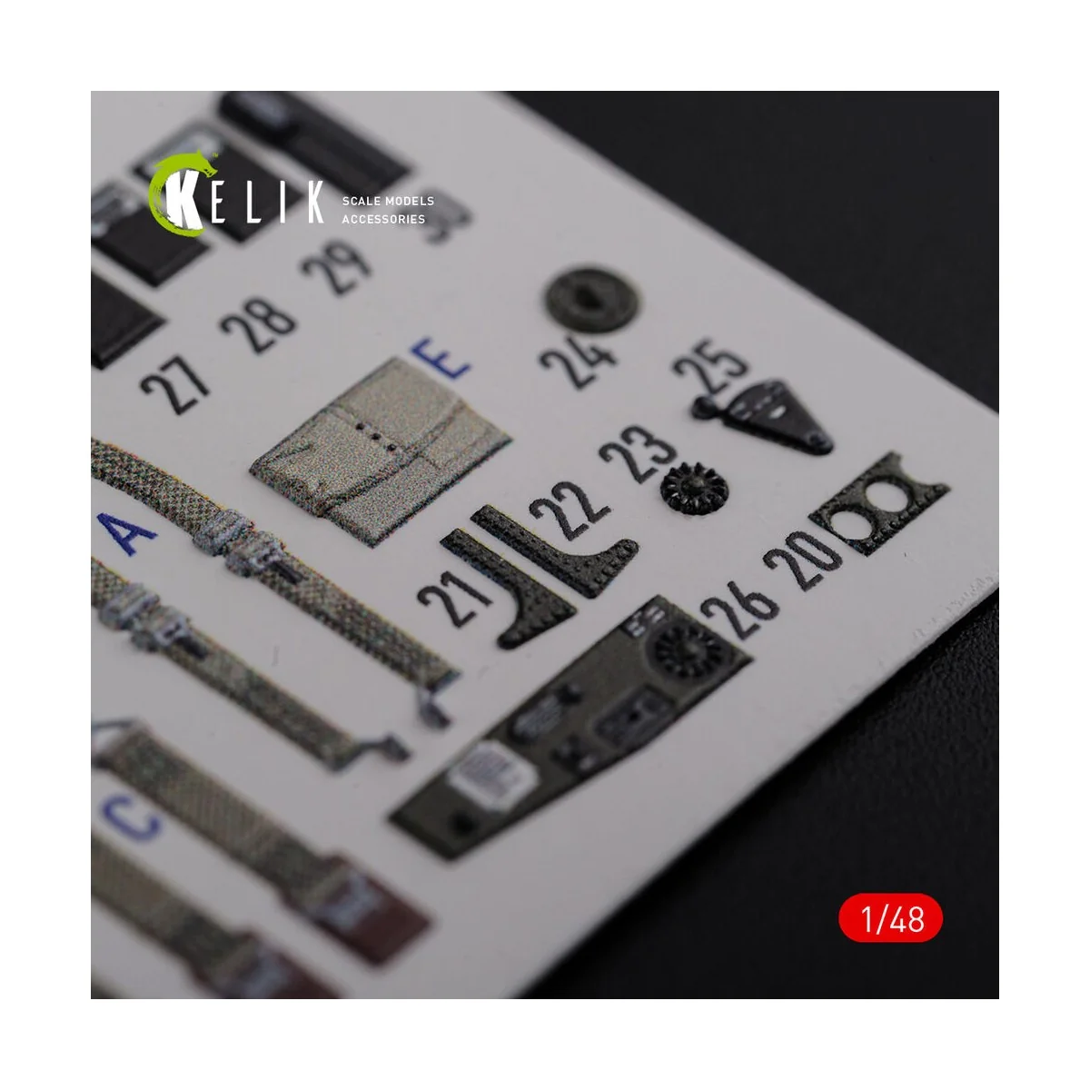 TBF-1C interior 3D decals for Academy kit, 1/48 - Kelik K48087