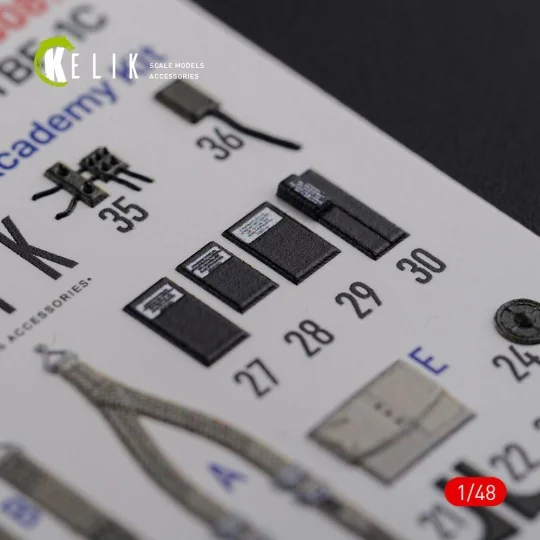 TBF-1C interior 3D decals for Academy kit, 1/48 - Kelik K48087