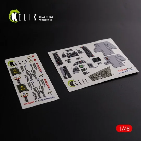F-4J Phantom II interior 3D decals for Academy kit, 1/48 - Kelik K4...