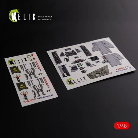 F-4J Phantom II interior 3D decals for Academy kit, 1/48 - Kelik K4...
