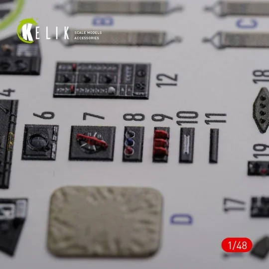 TBF-1C interior 3D decals for Academy kit, 1/48 - Kelik K48087