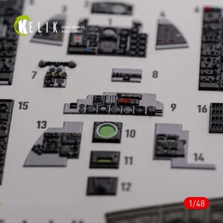 F-4J Phantom II interior 3D decals for Academy kit, 1/48 - Kelik K4...