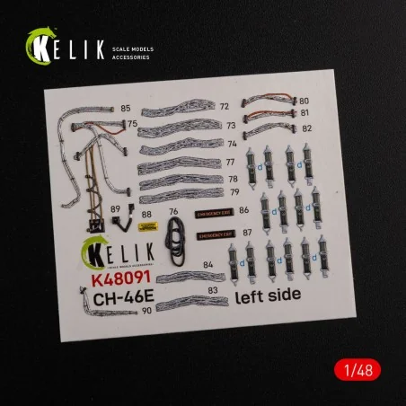 CH-46E Cargo compartment interior 3D decals for Academy kit, 1/48 -...