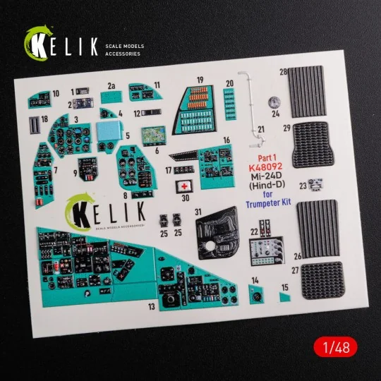 Mi-24D (Hind-D) interior 3D decals for Trumpeter kit, 1/48 - Kelik ...