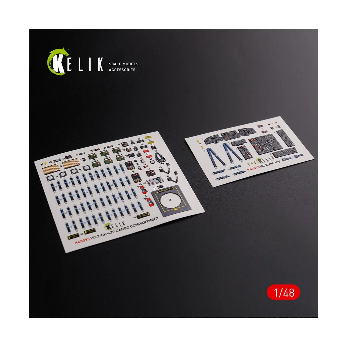 CH-47F interior 3D decals for Italeri kit, 1/48 - Kelik K48093