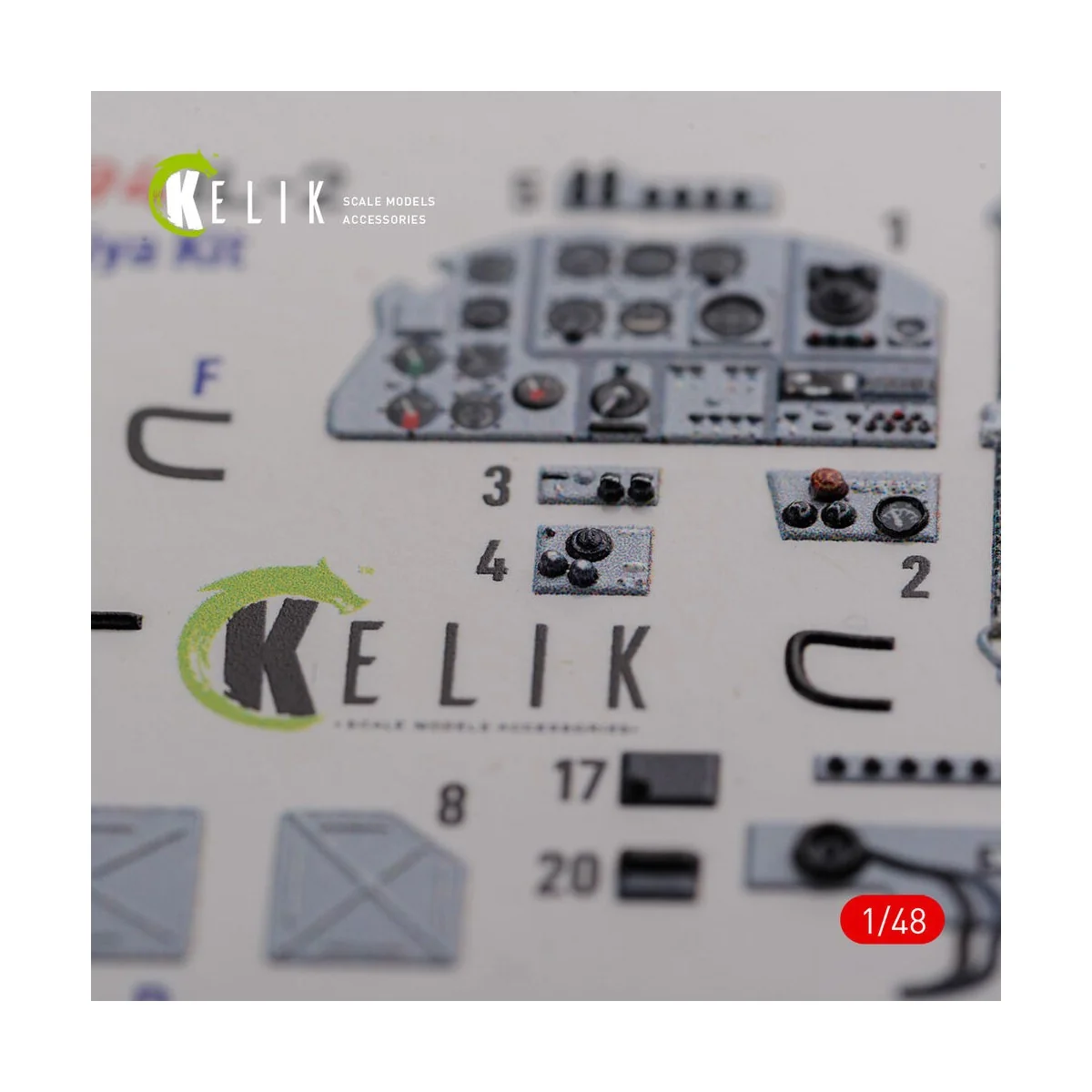 IL-2 Shturmovik interior 3D decals for Tamiya kit, 1/48 - Kelik K48094