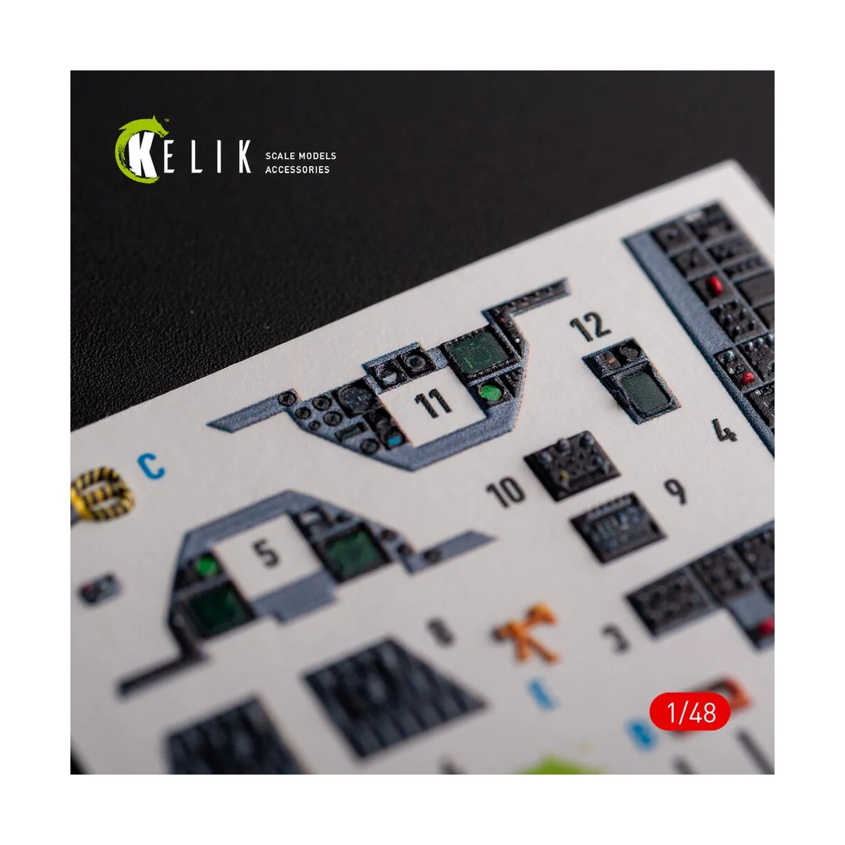 F-16A/C - interior 3D decals for Academy kit, 1/48 - Kelik K48103
