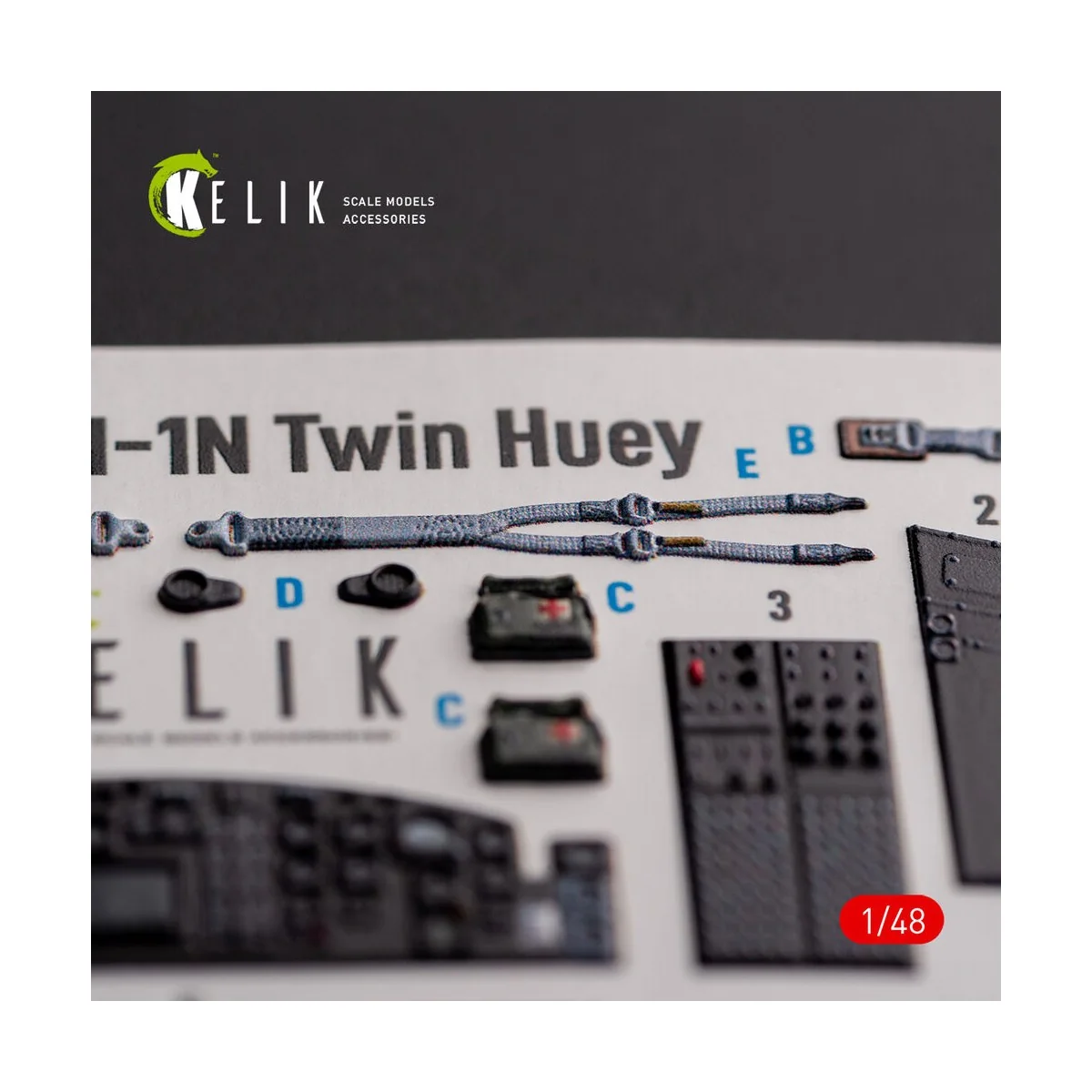 UH-1N Twin Huey - interior 3D decals for Zimi Model/KittyHawk kit, ...
