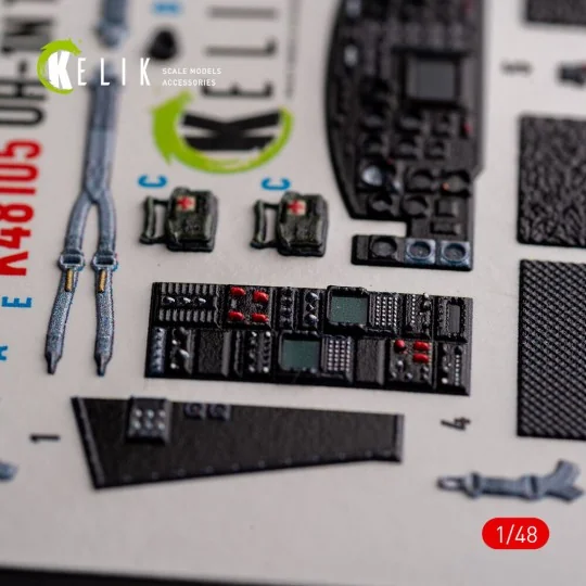 UH-1N Twin Huey - interior 3D decals for Zimi Model/KittyHawk kit, ...