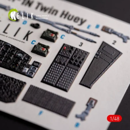UH-1N Twin Huey - interior 3D decals for Zimi Model/KittyHawk kit, ...