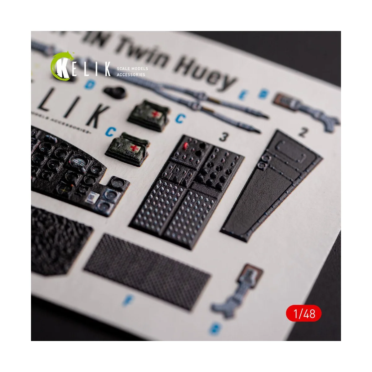 UH-1N Twin Huey - interior 3D decals for Zimi Model/KittyHawk kit, ...