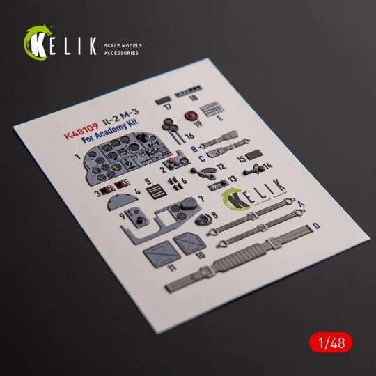 IL-2M3 - interior 3D decals for Academy/Accurate Miniatures kit, 1/...