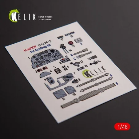 IL-2M3 - interior 3D decals for Academy/Accurate Miniatures kit, 1/...