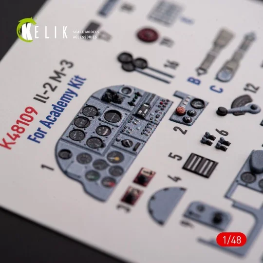 IL-2M3 - interior 3D decals for Academy/Accurate Miniatures kit, 1/...