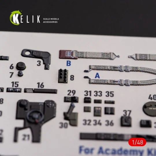 ?-38F Lightning - interior 3D decals for Academy kit, 1/48 - Kelik ...