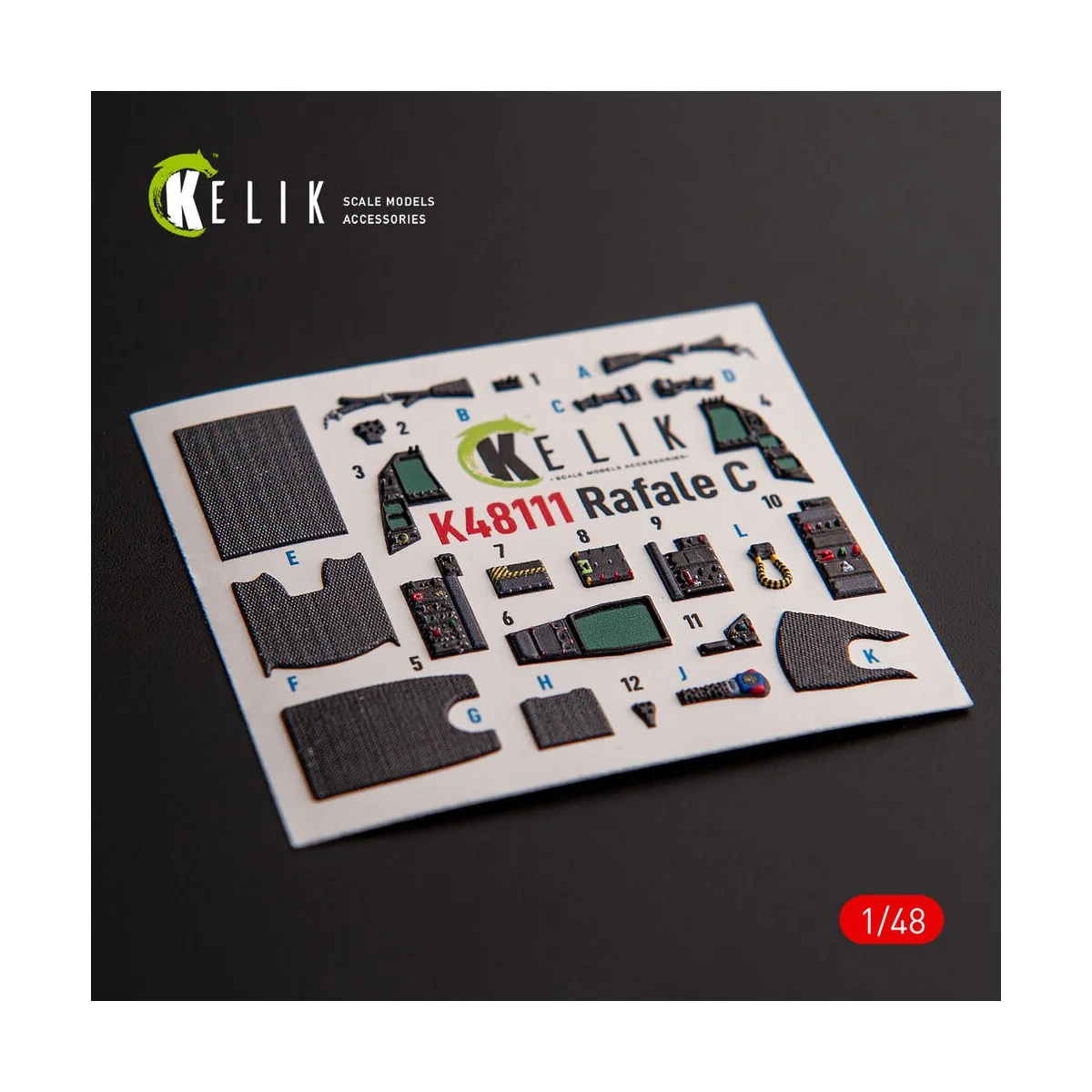 Rafale C - interior 3D decals for Academy/Revell kit, 1/48 - Kelik ...