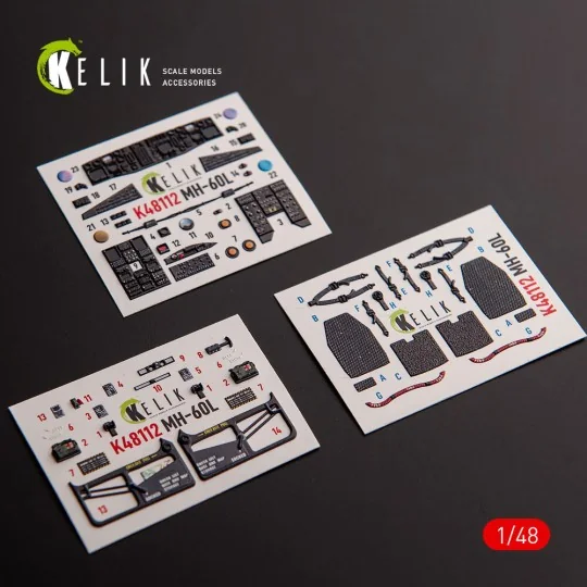 MH-60L Black Hawk - interior 3D decals for ICM kit, 1/48 - Kelik K4...