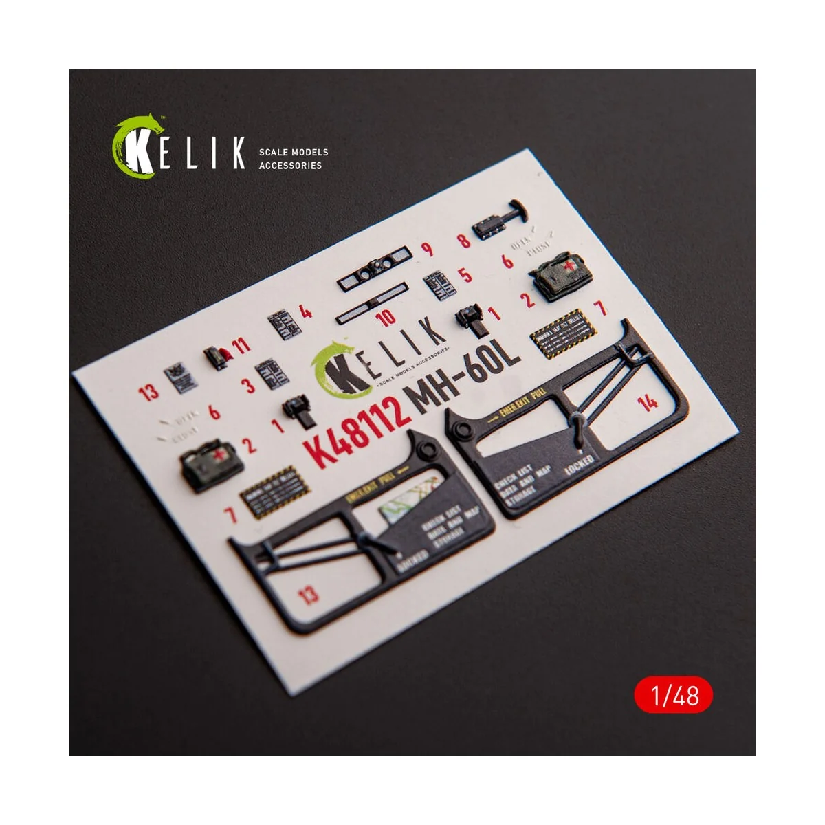 MH-60L Black Hawk - interior 3D decals for ICM kit, 1/48 - Kelik K4...