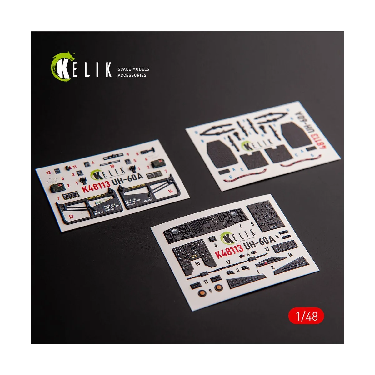 UH-60A Black Hawk - Type 1 interior 3D decals for ICM kit, 1/48 - K...