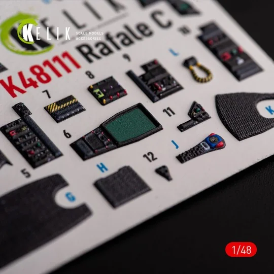 Rafale C - interior 3D decals for Academy/Revell kit, 1/48 - Kelik ...