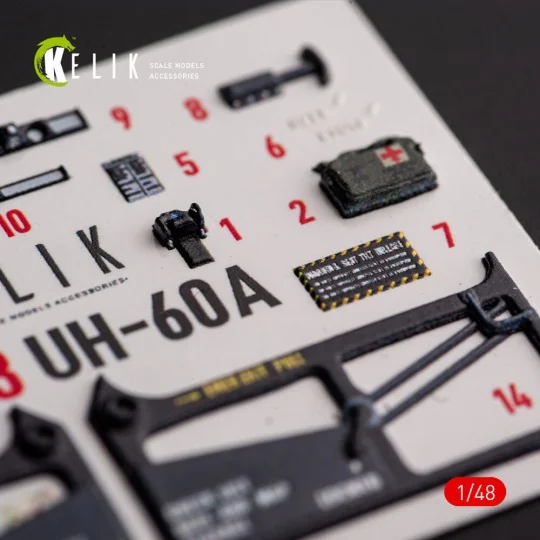 UH-60A Black Hawk - Type 1 interior 3D decals for ICM kit, 1/48 - K...