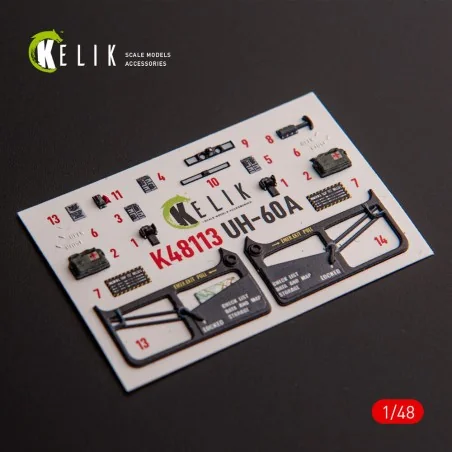 UH-60A Black Hawk - Type 1 interior 3D decals for ICM kit, 1/48 - K...