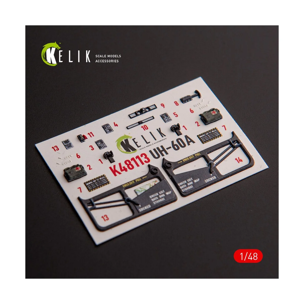 UH-60A Black Hawk - Type 1 interior 3D decals for ICM kit, 1/48 - K...