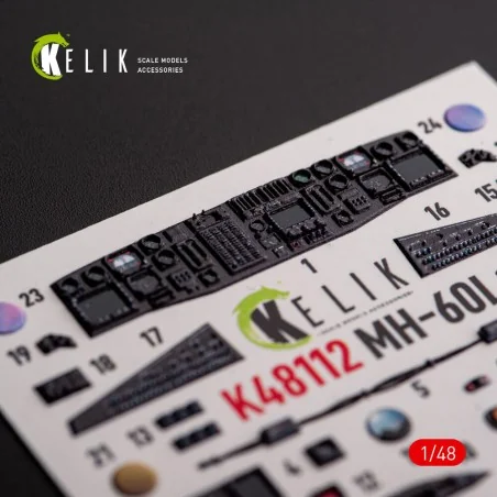 MH-60L Black Hawk - interior 3D decals for ICM kit, 1/48 - Kelik K4...
