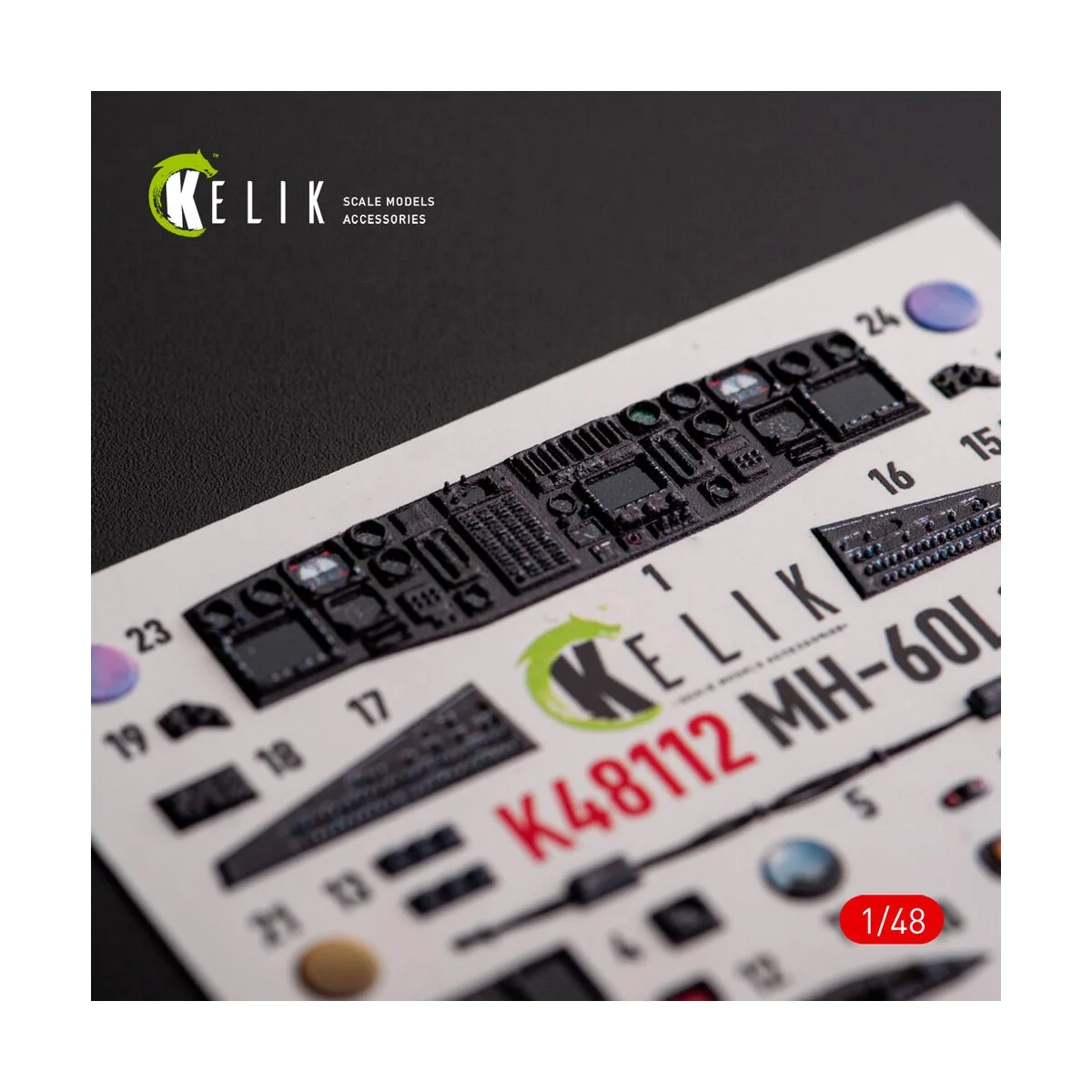 MH-60L Black Hawk - interior 3D decals for ICM kit, 1/48 - Kelik K4...