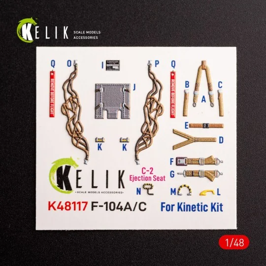 F-104 A/C - interior 3D decals for Kinetic kit, 1/48 - Kelik K48117