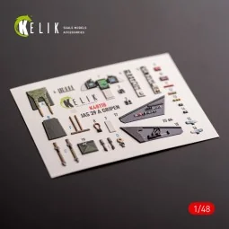 Jas-39 A - interior 3D decals for Italeri kit, 1/48 - Kelik K48118 2