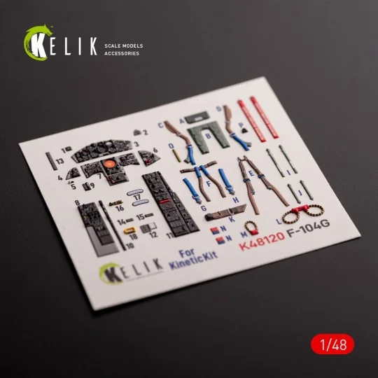 F-104G - interior 3D decals for Kinetic kit, 1/48 - Kelik K48120