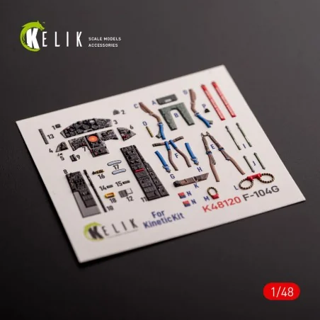 F-104G - interior 3D decals for Kinetic kit, 1/48 - Kelik K48120