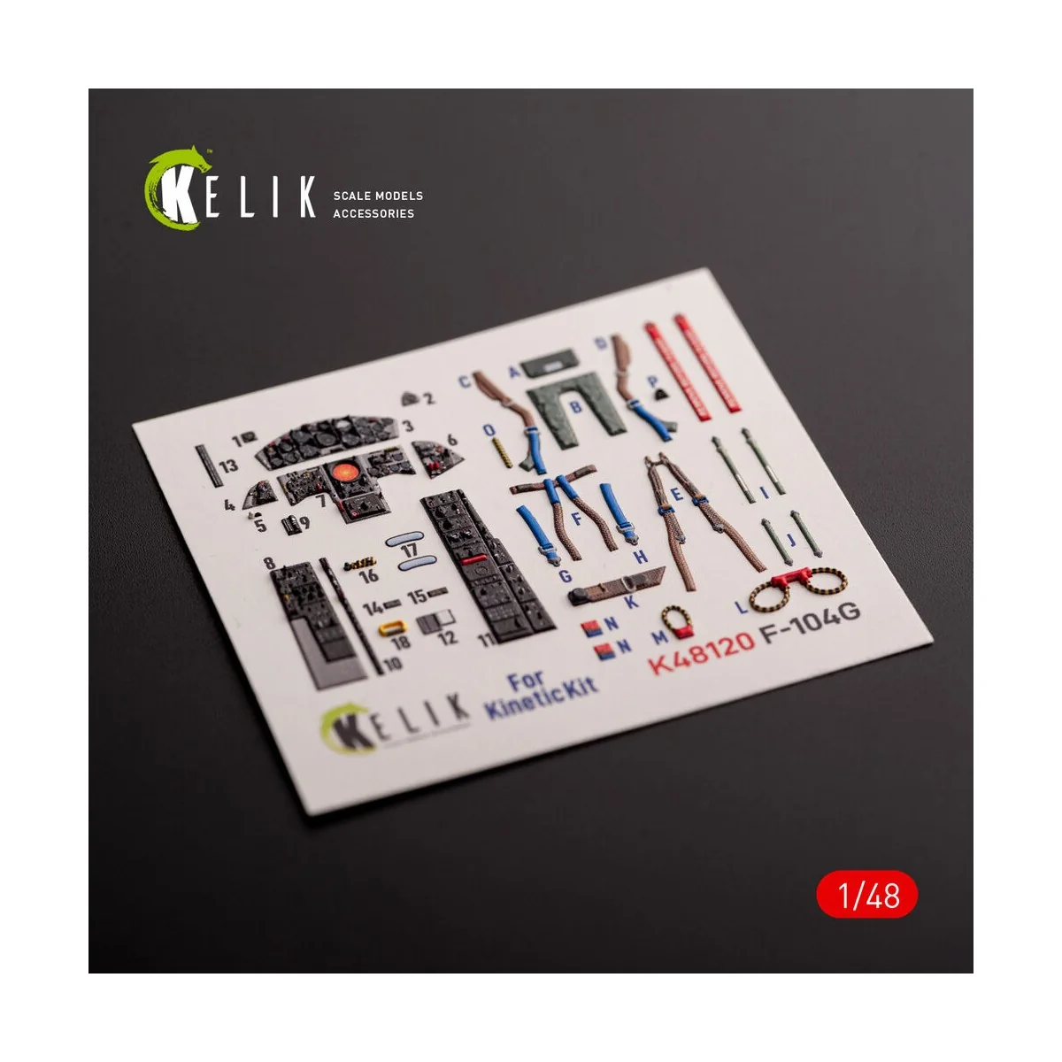 F-104G - interior 3D decals for Kinetic kit, 1/48 - Kelik K48120