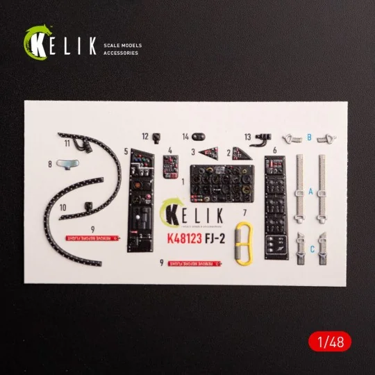 FJ-2 - interior 3D decals for Italeri kit, 1/48 - Kelik K48123