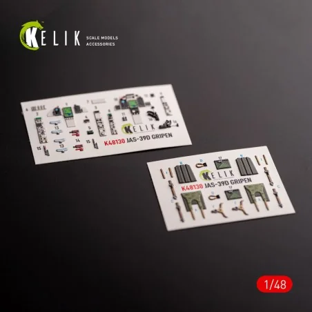 Jas-39 D - interior 3D decals for Italeri kit, 1/48 - Kelik K48130