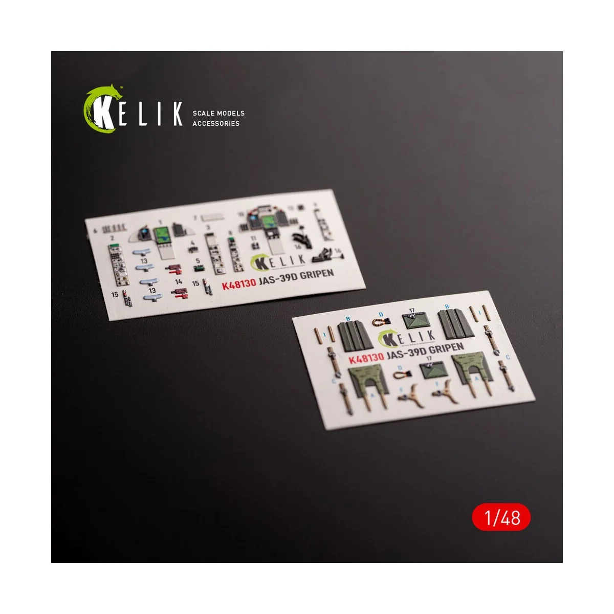 Jas-39 D - interior 3D decals for Italeri kit, 1/48 - Kelik K48130