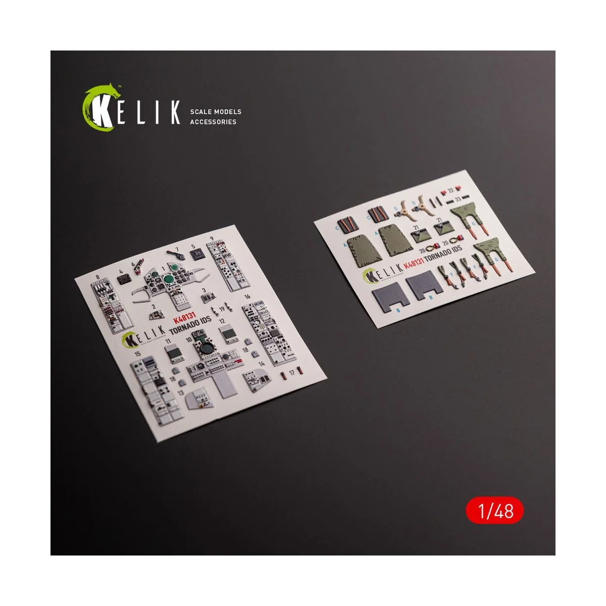 Tornado IDS - interior 3D decals for Italeri kit, 1/48 - Kelik K48131