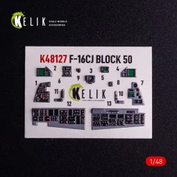 F-16CJ - interior 3D decals for Tamiya kit, 1/48 - Kelik K48127 2
