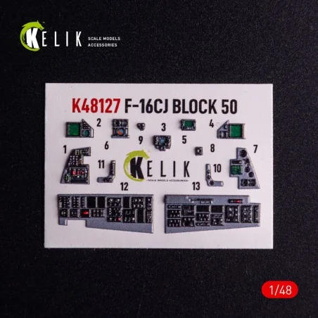 F-16CJ - interior 3D decals for Tamiya kit, 1/48 - Kelik K48127