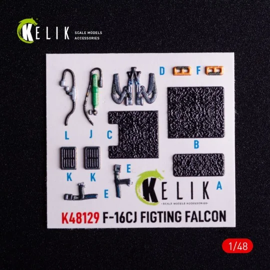 F-16CJ - interior 3D decals for Hasegawa kit, 1/48 - Kelik K48129